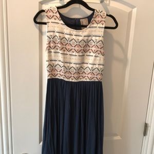 Dolan cream and navy swing dress